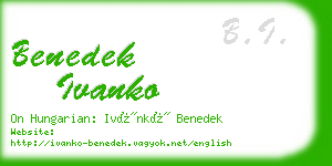 benedek ivanko business card